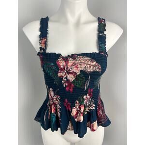 Patrons of Peace Smocked Fitted Tank Sleeveless Blouse Small